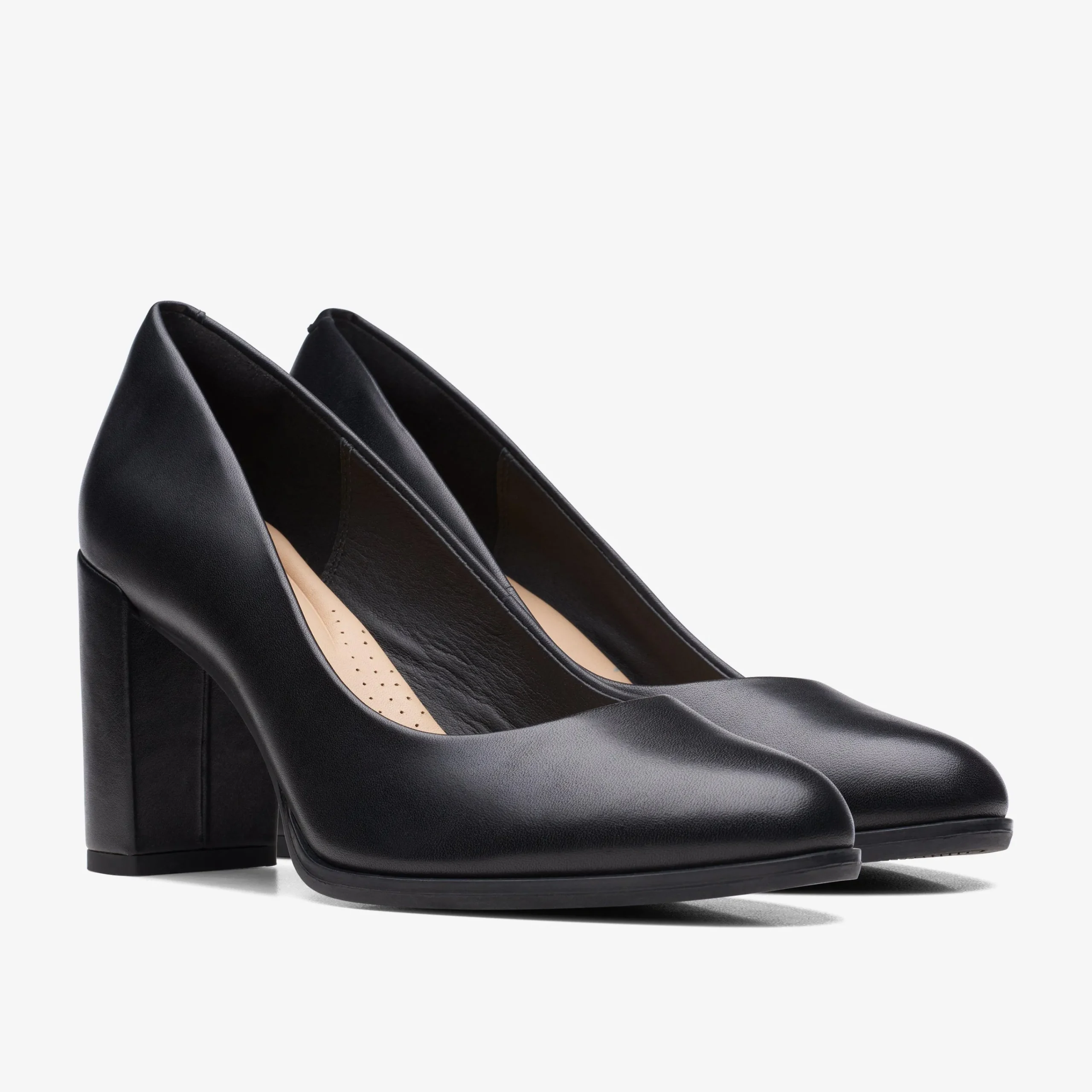 Clarks Freva 85 Court Black Leather Best