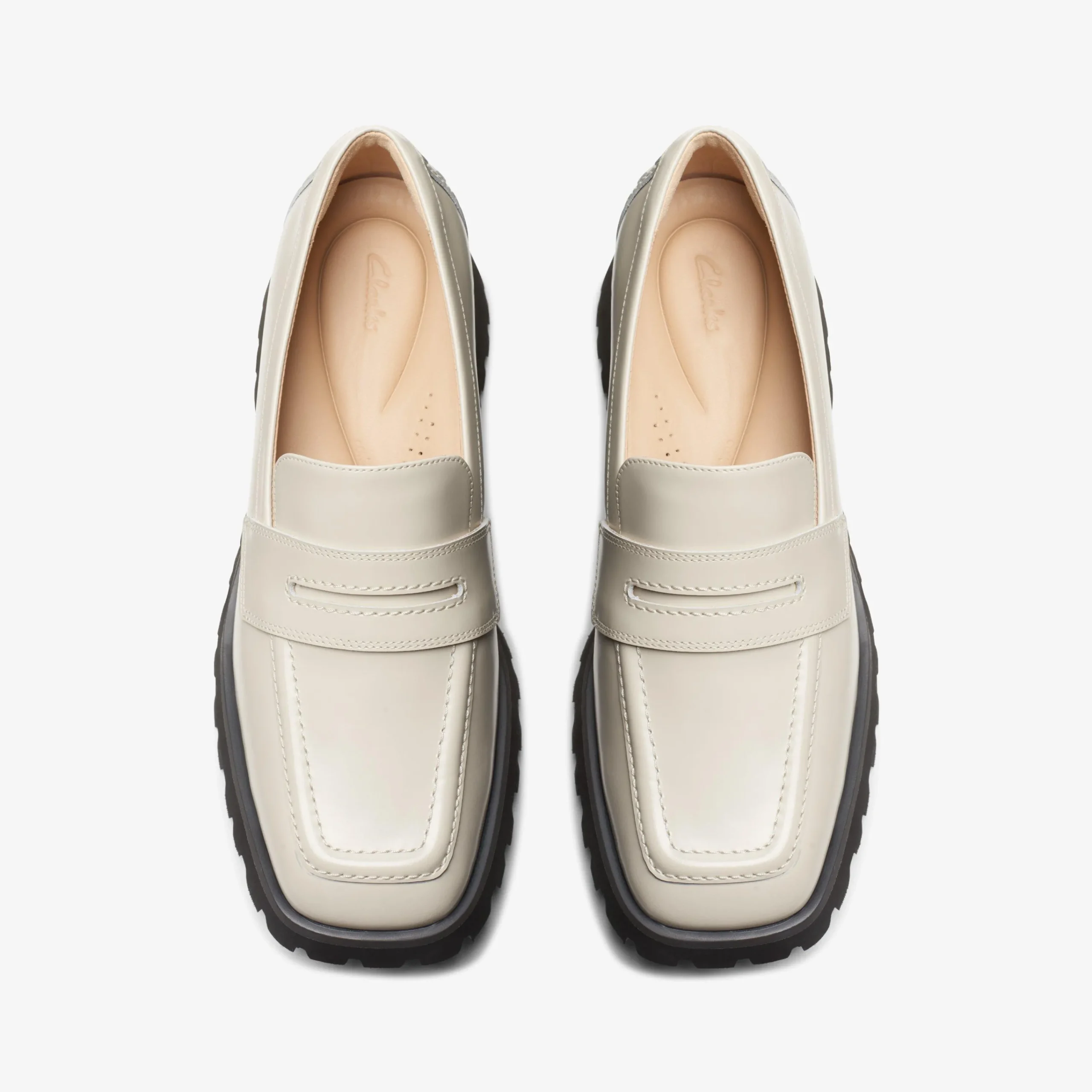 Clarks Stayso Edge Ivory Leather Clearance
