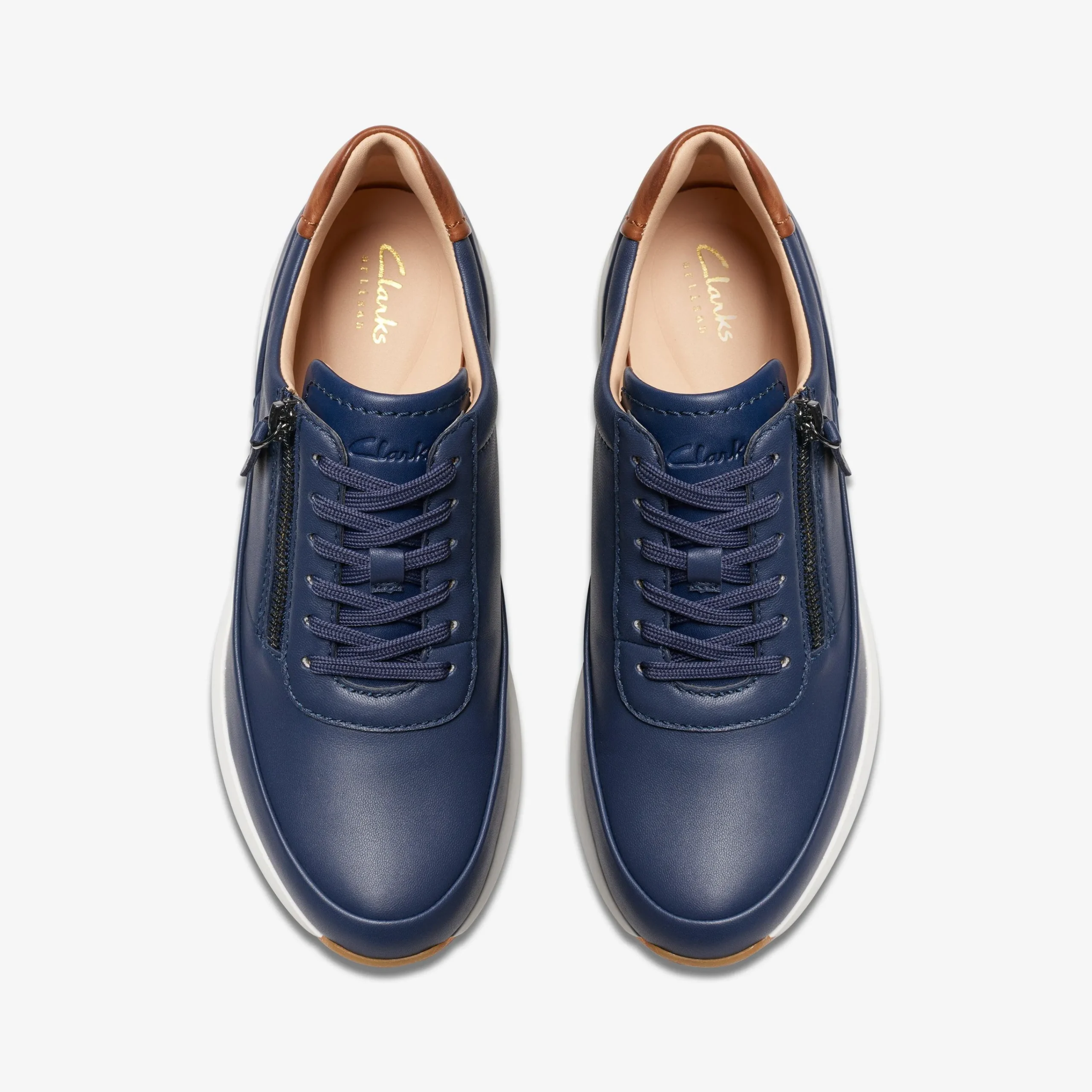 Clarks Tivoli Zip Navy Leather Clearance
