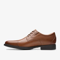 Clarks Whiddon Cap Dark Tan Leather Best Sale